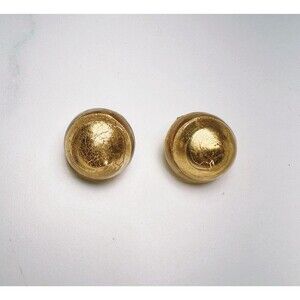 Vintage Earrings Women's 80's Round Stud Clip On Jewelry